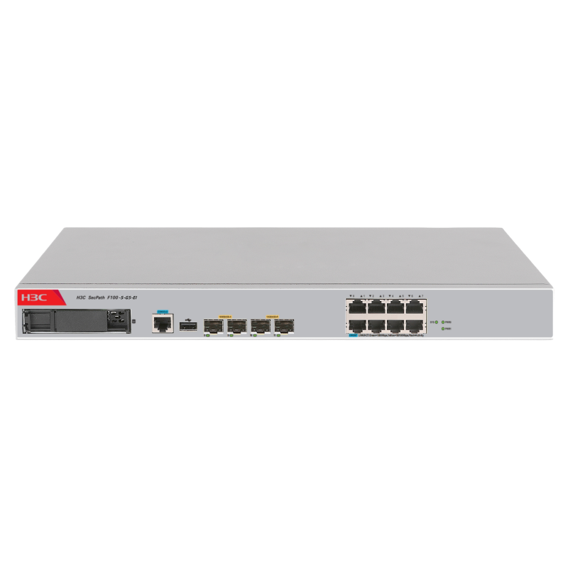 H3C F100-S-G5-EI 8GE+2Combo+2Bypass 防火墙